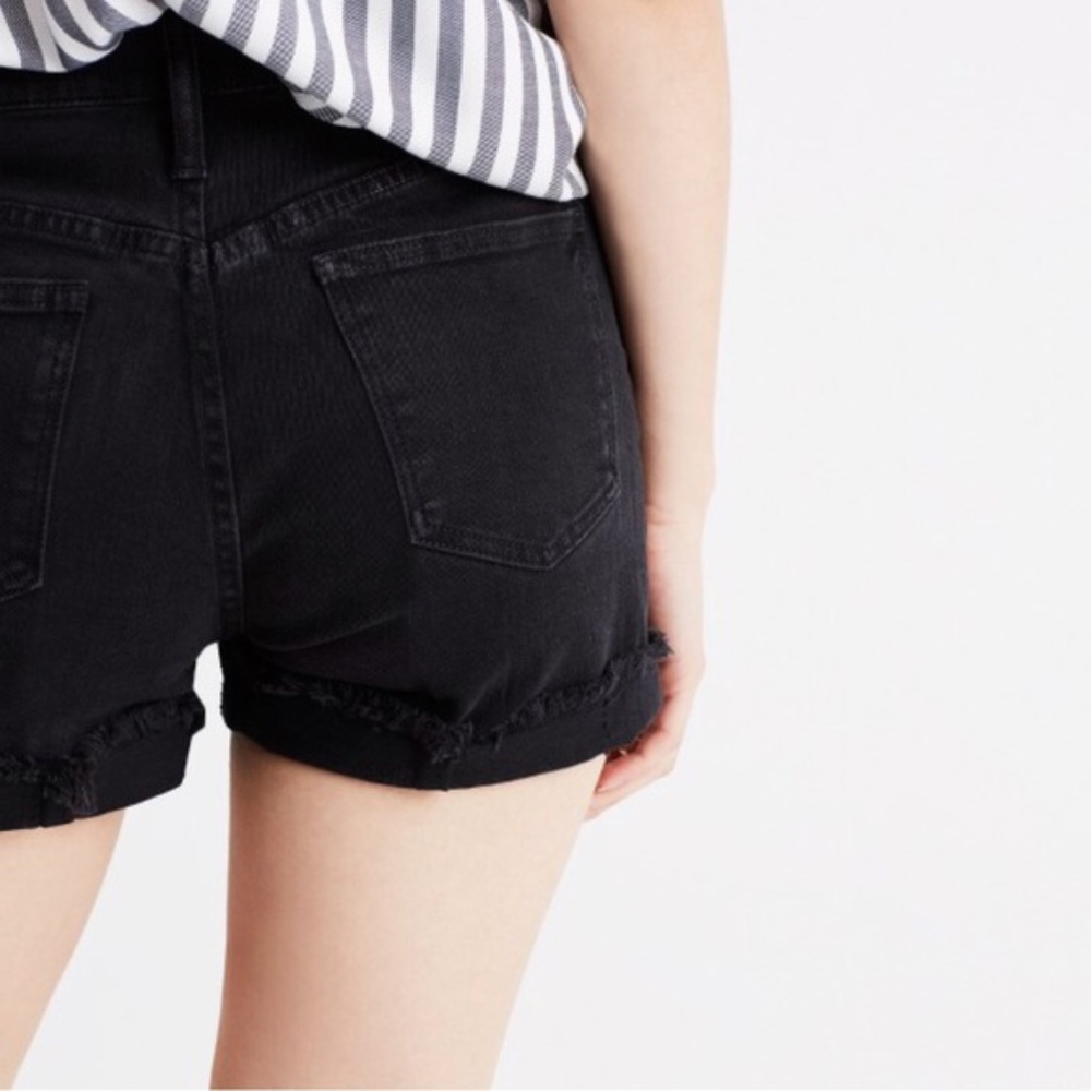 Madewell high rise black denim shorts